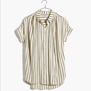 Madewell Central Drapey Shirt in Stripe SMALL